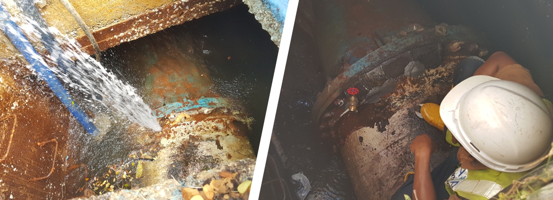 Leaking 900mm steel water main in Malaysia undergoes successful repair with Superfast Steel Epoxy Putty